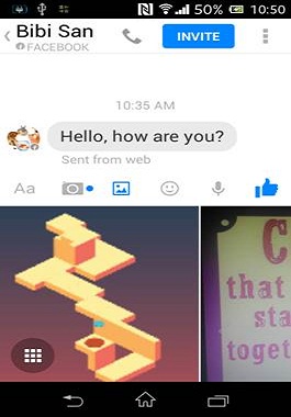  AndroidでFacebookメッセージを送信