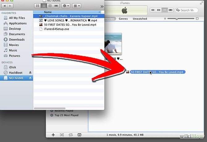 iTunesへムービーを転送