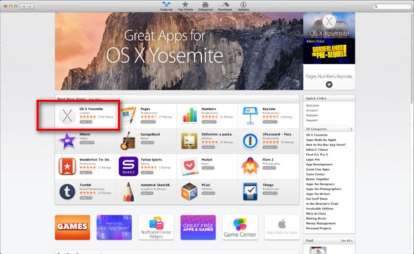 yosemite アップデート