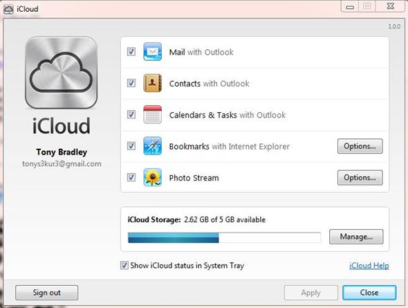 iCloudを使ってOutlook E-mailを同期する